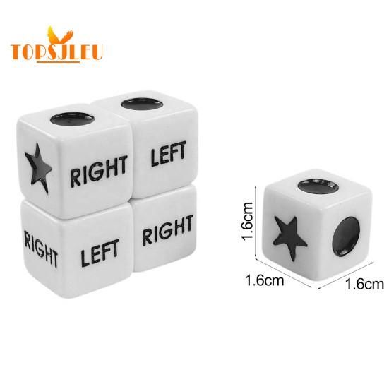 Left Right Center Dice - 5Pcs, Six Sided 16mm Standard Size Acrylic Dice, Easy To Grip, Game Dice Games Accessories