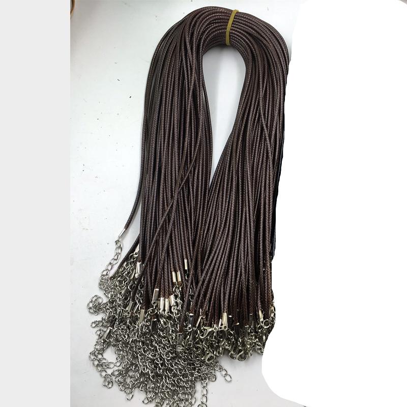 

20pcs 1.5 2 mm Waxed Cord Necklace With Lobster Clasps Length 45CM Beading Wax Rope String For Necklace Findings Jewelry Making 1.5mm