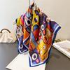 Cat Designer Luxury Style Square Scarves Women Silk Scarf Floral Bandana Small Neckties Hairbands Foulard Shawl