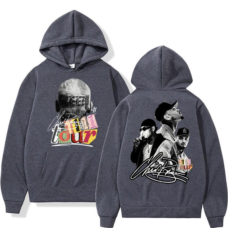 Rapper Chris Brown Graphic Hoodies Hip Hop Vintage Harajuku Pullovers Oversized Fashion Men Women Sweatshirt Gifts