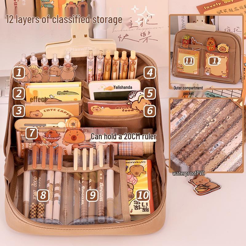 High-Value 12-Layer Pencil Case for Primary Students: Multifunctional and Stylish Back-to-School Stationery Bag