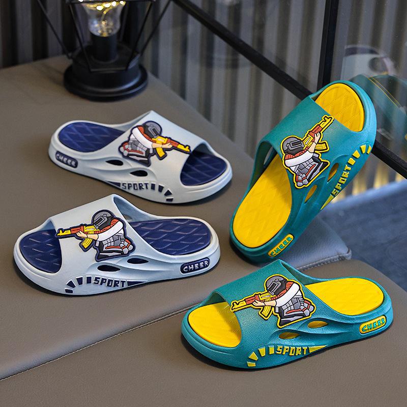 Kids Non-Slip Cartoon Slippers for Indoor & Bath - Cute Summer Design for Boys, Girls & Parent-Child