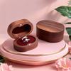 Double Slots Rings Bearer Box Handmade Walnut Wood Rings Box  Ring Display