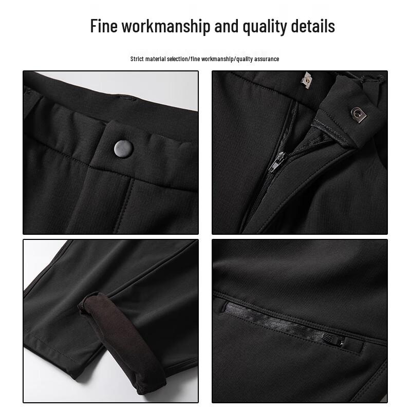 Men's Plus Size Fleece-Lined Straight Leg Outdoor Casual Pants