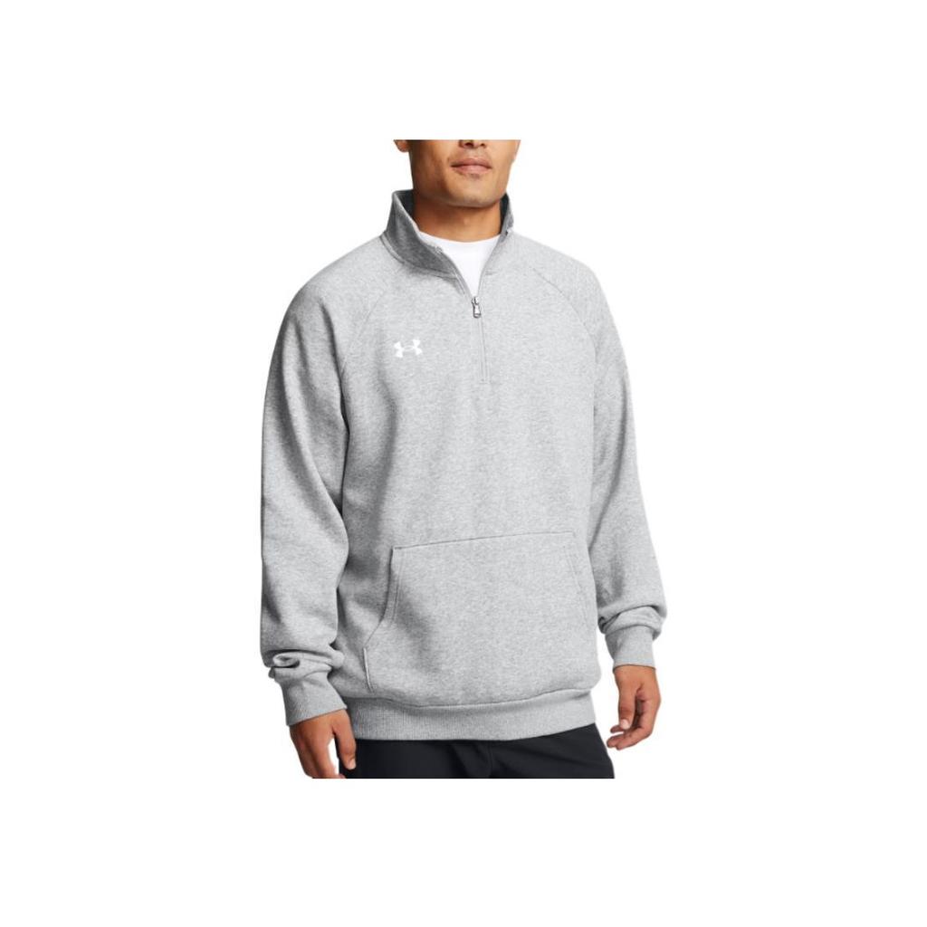 Under Armour Felpa da uomo a maniche lunghe con collo alto e vestibilità ampia con logo Grigio moderno 1386016-012