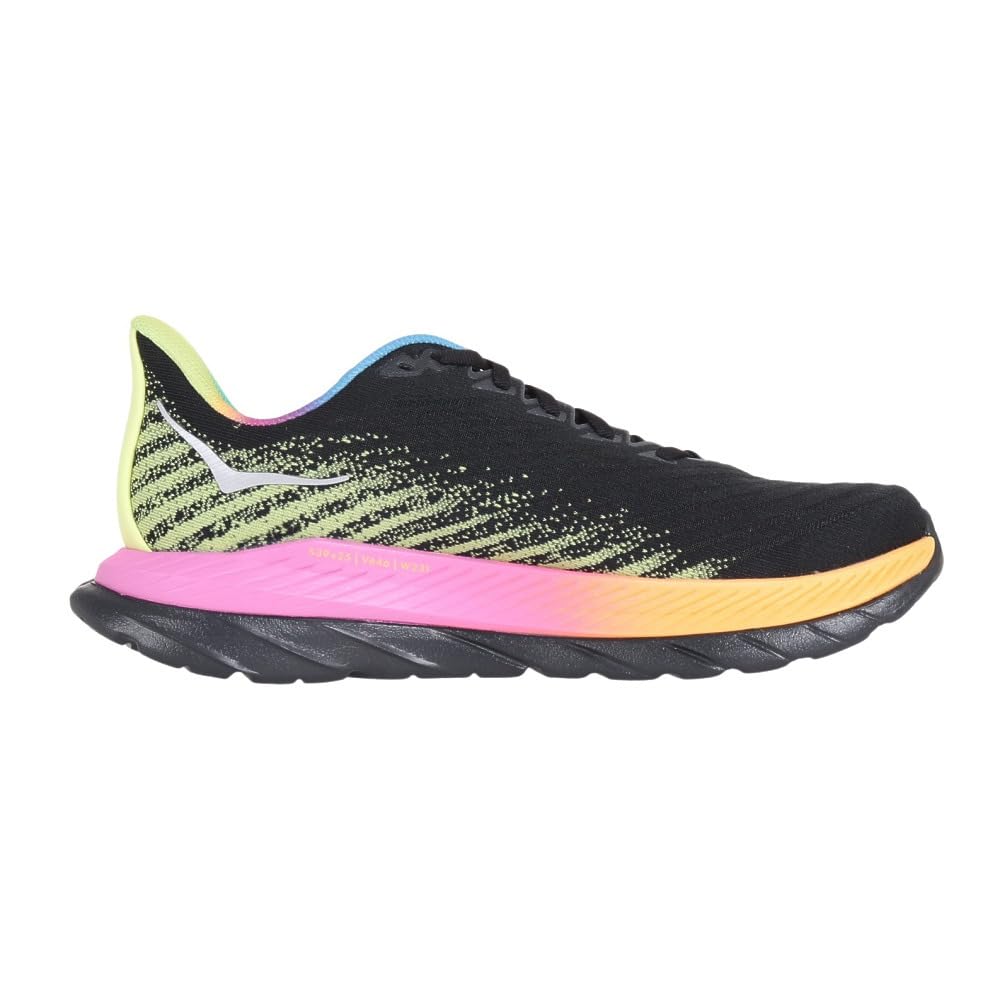 Hoka One One Mach 5 Track Size Black and Pale Yellow Men's & Field/Running Shoes, 25.0,
