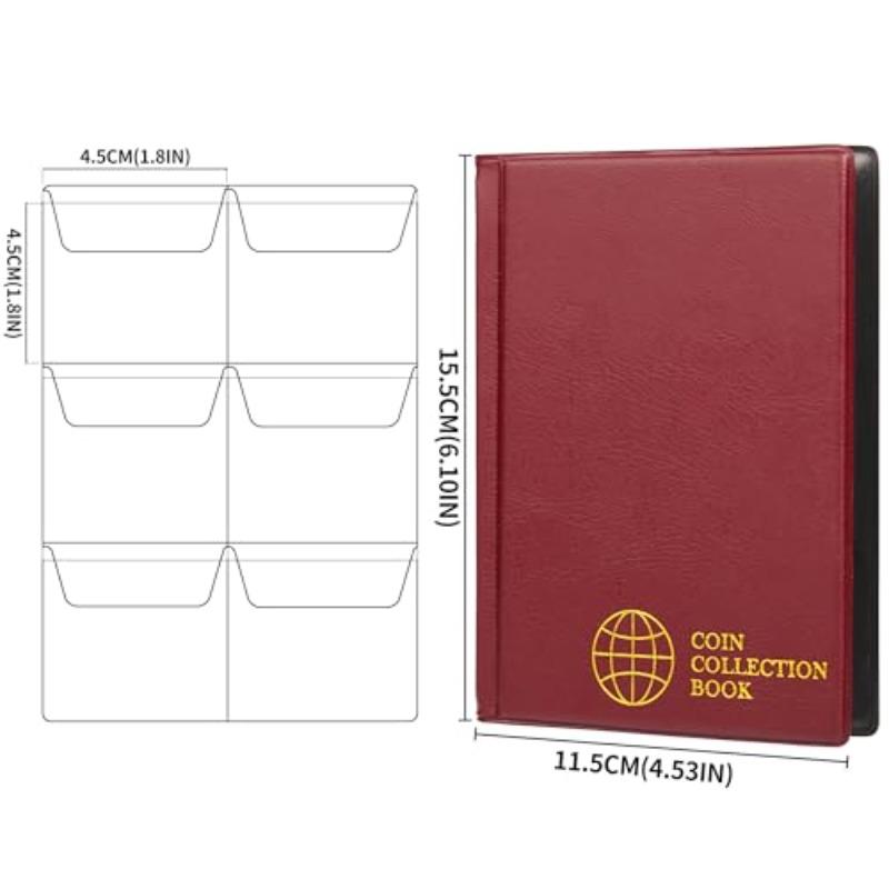 60Pocket Coin Collection Album Coin Collection Bookshelf Display Organiser Coin Storage Organiser Album Money Bag for Collectors