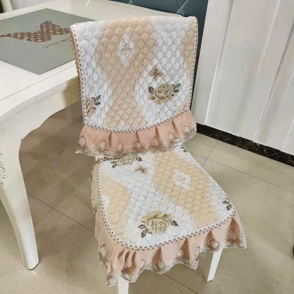 4 Pcs High-quality Dining Table Chair Cover Plants Flowers Tablecloth Chair Cushion Household Non Slip Dining Seat Cover Universal Type Mat