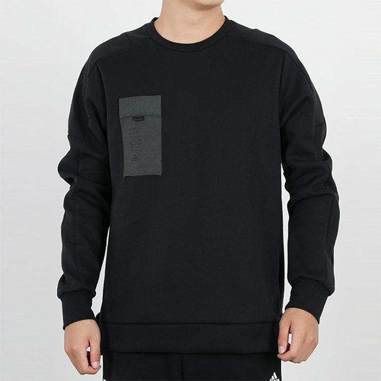 Adidas Sweatshirts Men's Black Crew Neck Moderate Regular GM4422