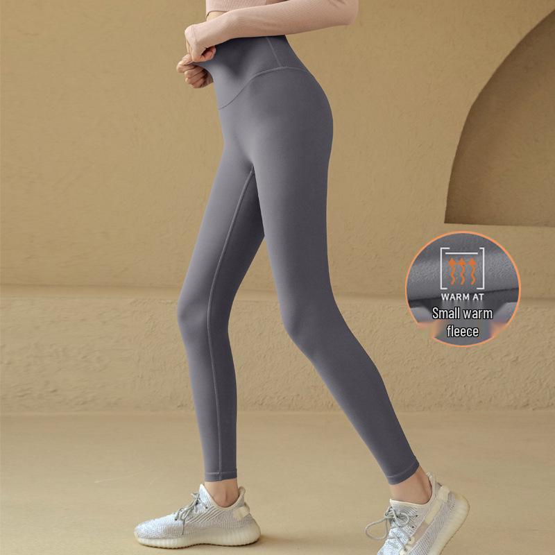 Women's High-Waisted Fleece-Lined Yoga Pants: Warm, Thick, Tummy Control, Butt Lifting, Plus Size, Tight Fit for Autumn/Winter.