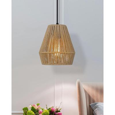 Rattan Seagrass Raffia Kauna Paper Grass Wicker Lamp Premium Pendant Light/Ceiling Lamp Hanging Lamp Light, Decoaration Lamps Handwoven - 1 Piece
