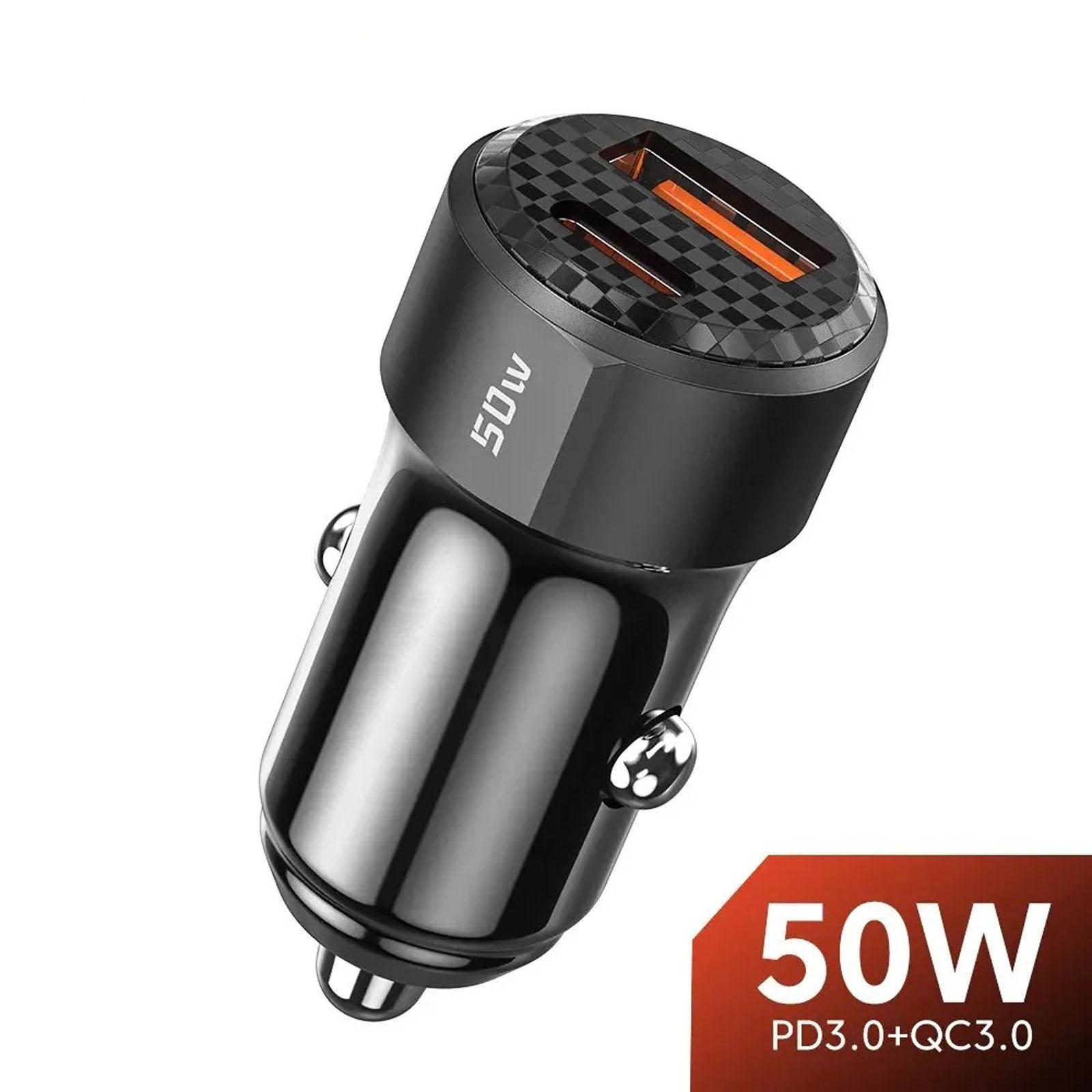 

Автомобильное зарядное устройство 50 Вт PD3.0 QC4.0 USB-C Адаптер быстрой зарядки One Size