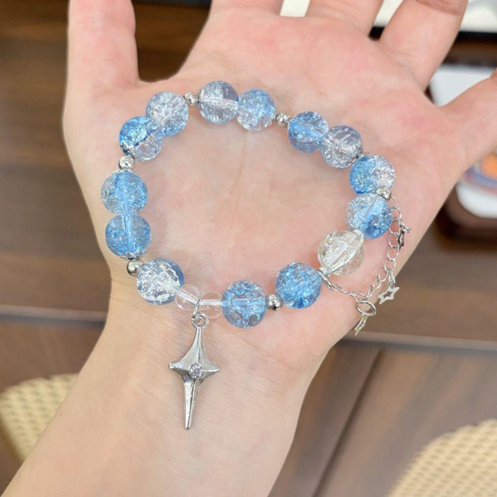 Crystal Beads Beaded Bracelet Fantasy Blue Tassel Bracelet New Star Chain Bracelet Jewelry Gifts