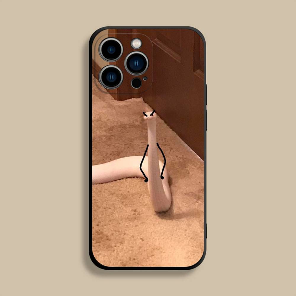 

Funny Corn Snake Cute Phone Case For iPhone 17,16,15,14,13,12,11,Pro,Max,Plus,E,SE4,Air,Mini Black Soft Cover iPhone16Plus