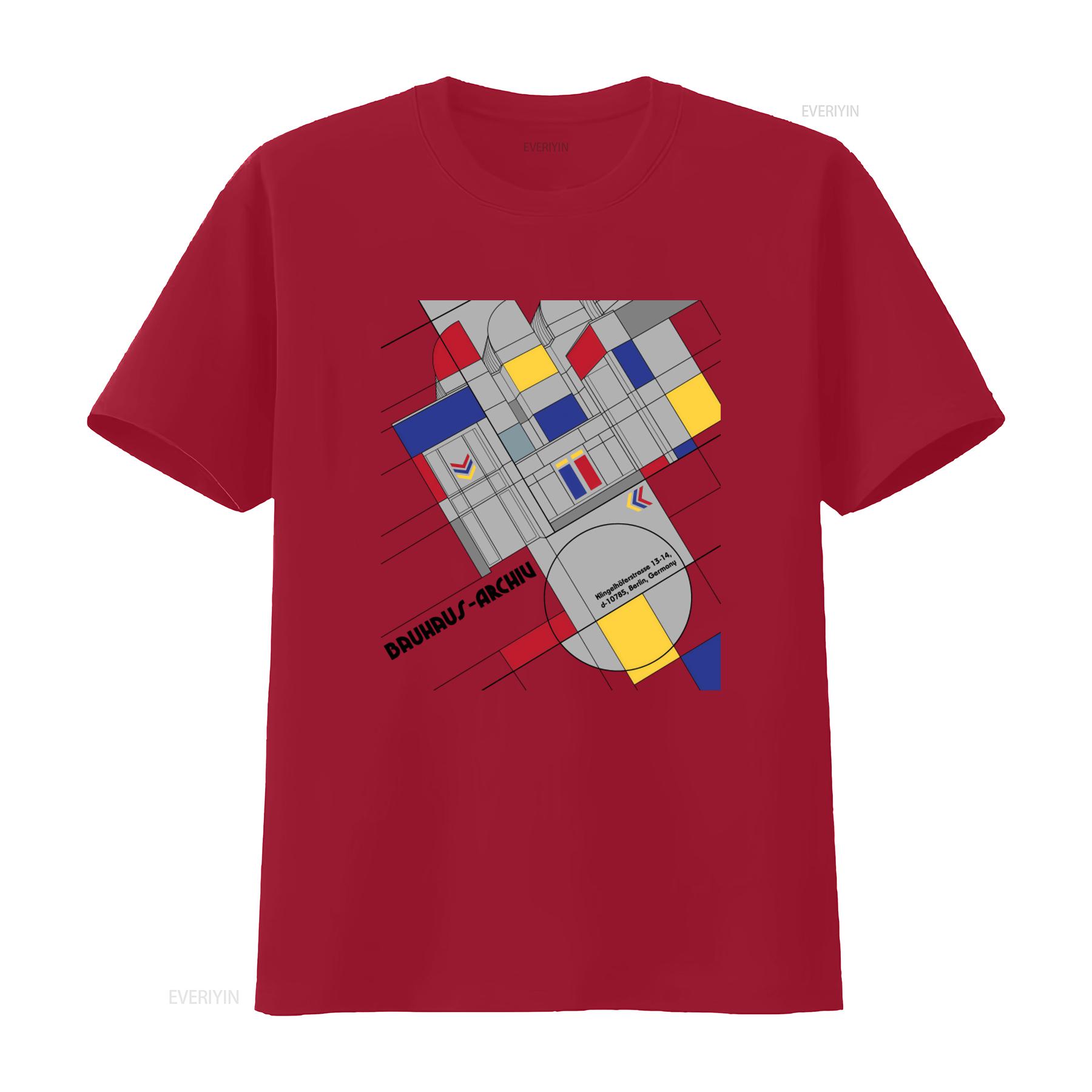 

Bauhaus Geometric Modern Classic T Shirt Print vintage Washed Soft Unisex graphic Breathable Comfortable Stretched fashion S
