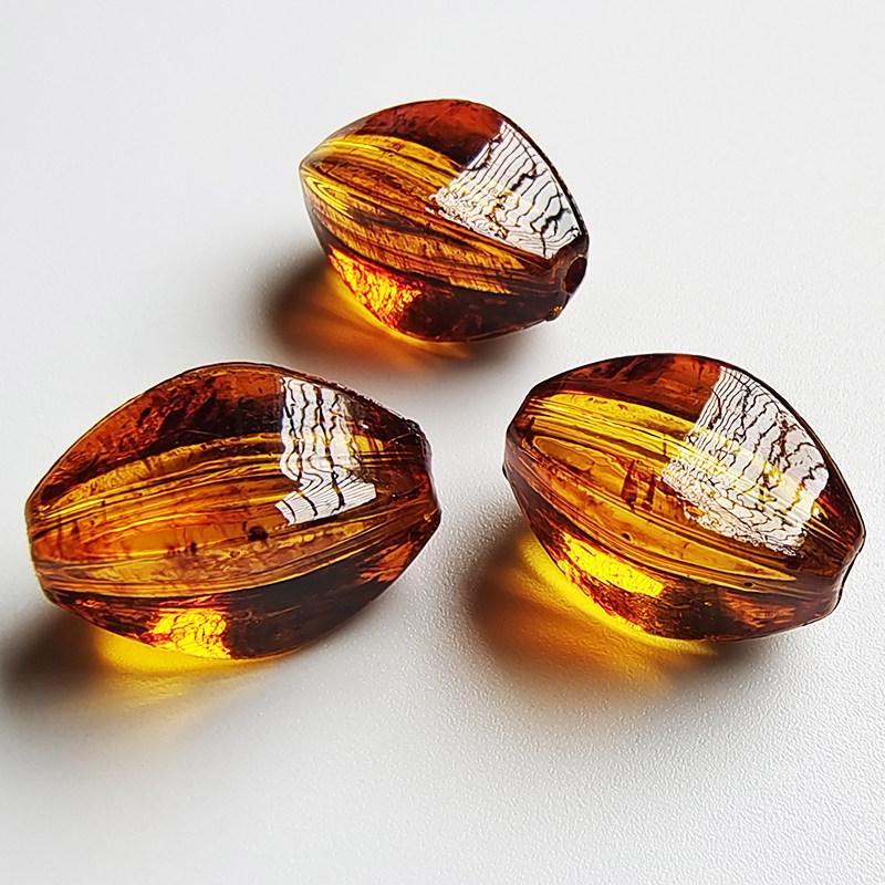 High Gloss Transparent Amber-Look Rhombus Beads for DIY Jewelry Making