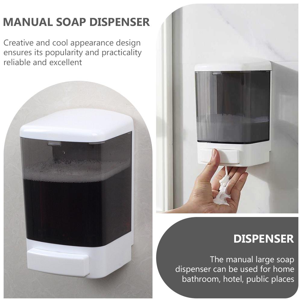 Manual Large Soap Dispenser Wall Mounted Bathroom Plastic Container Refillable Reusable Portable Hand Sanitizer Shampoo