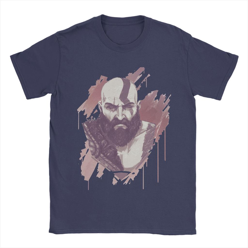 Self Art Gow T Shirts Unisexs Pure Cotton Novelty TShirt Round Neck God of War Kratos Tees Short Sleeve Tops Plus Size