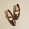 French Retro Temperament Light Mouth Single Shoes Women's 2025 Spring New High-end Skirt Low-heeled Mary Jane Shoes