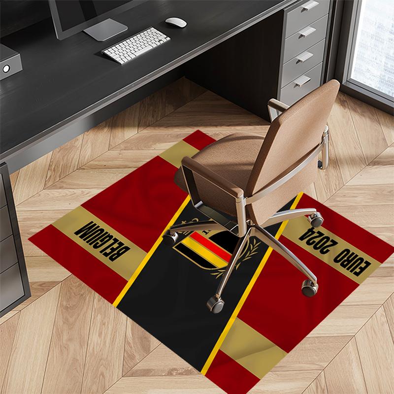 1pc Football Club Logo Print Area Rug - Soft, Washable Non-Slip Indoor Mat for Office Chairs, Living Room, Home Office Decorative Rug