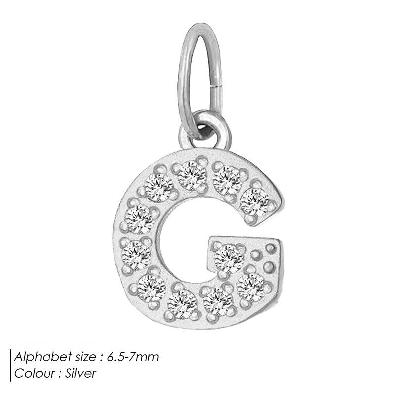 Europäischer & Amerikanischer Vollpavé Diamant Edelstahl Buchstabenanhänger mit DIY Zirkon Halskette & Armband Optionen