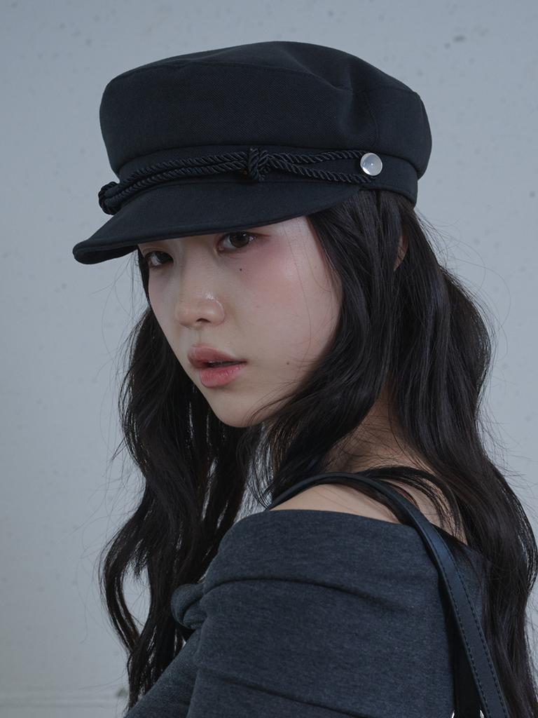 Olinkeompeulliteu Knotted Rope Marine Cap (Black)