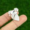 Gift For Her Natural Larimar Stackable Flower Adjustable Ring 925 Silver