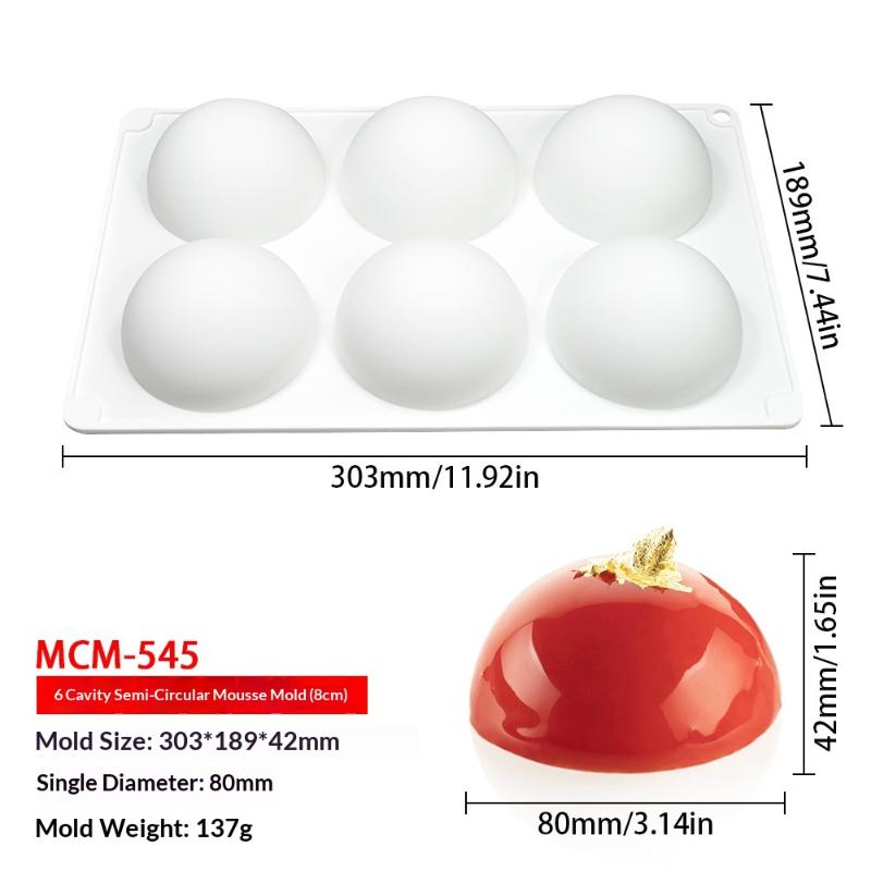 3D Sphere Silicone Mold For Mousse Cake Baking Ball Shape French Dessert Chocolate Truffle Pastry Tools Kitchen Accessories