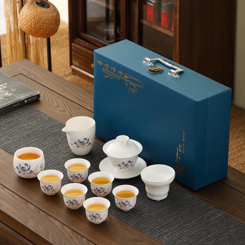 Yi Pan Mutton Fat Jade Porcelain Kung Fu Tea Set