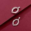 925 Sterling Silver White Gold Egg-Shaped Pendant Setting, Unset, Exquisite Fashion, Light Luxury, 10x14 mm.