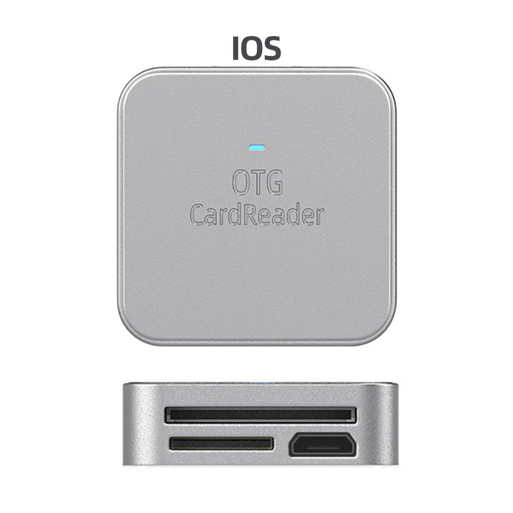 2-i-1 for SD TF-kortleser Datakonverterer Ekstern kortleser for mobiltelefon for iPhone Micro Type-C Telefon Nettbrett