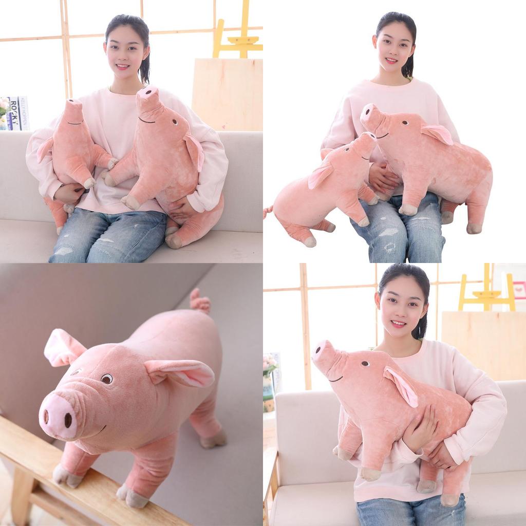 Lovely Beach Pig Shaped Plush Toy With Cotton Filling In Four Sizes For Gift And Collectibles