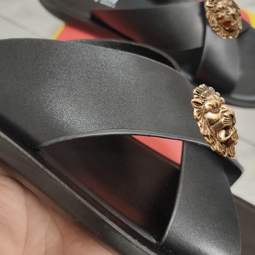 Nové stylové pánské žabky, ležérní pantofle z hovězí kůže, značkové kožené plážové boty, dámské, nadměrná velikost 46, 47, sandály dámské