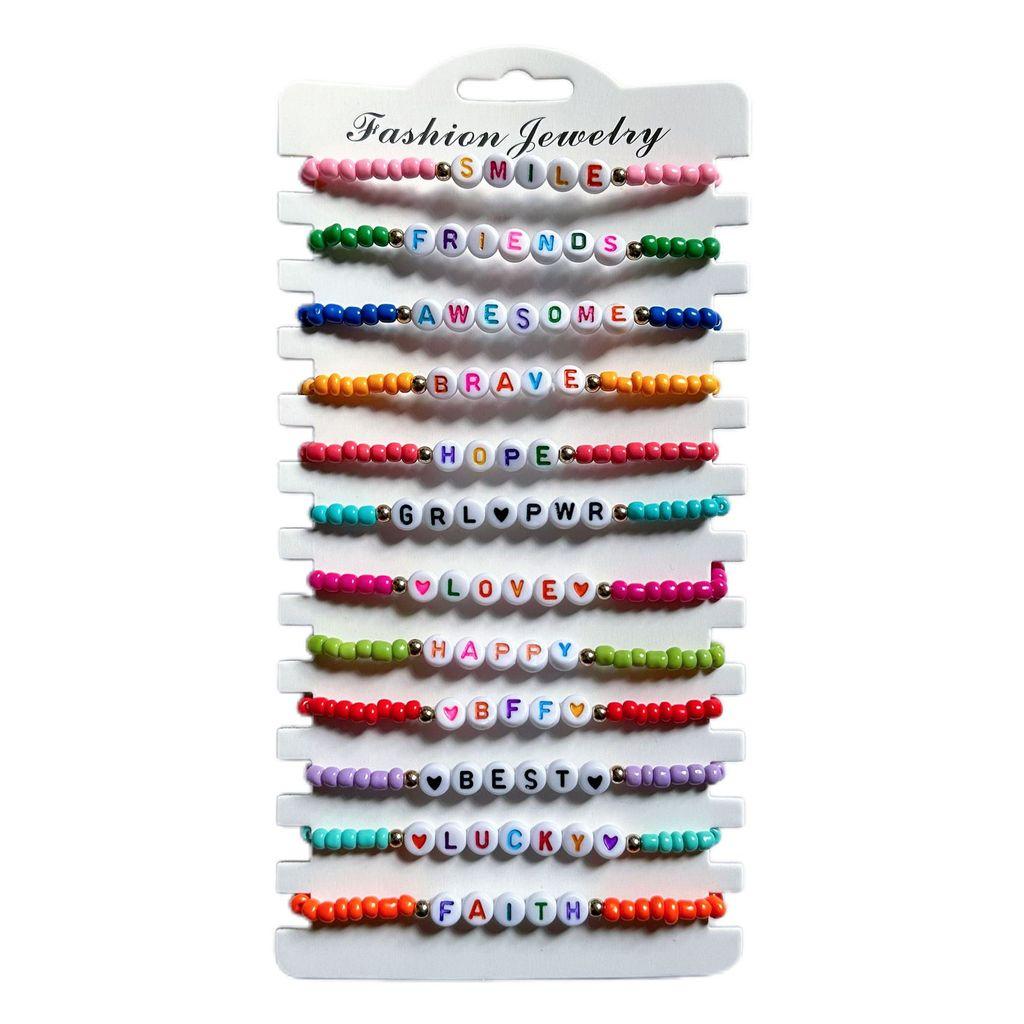 Bohemian Style Friendship Bracelets With Acrylic Alphabet Beads For Men And Women