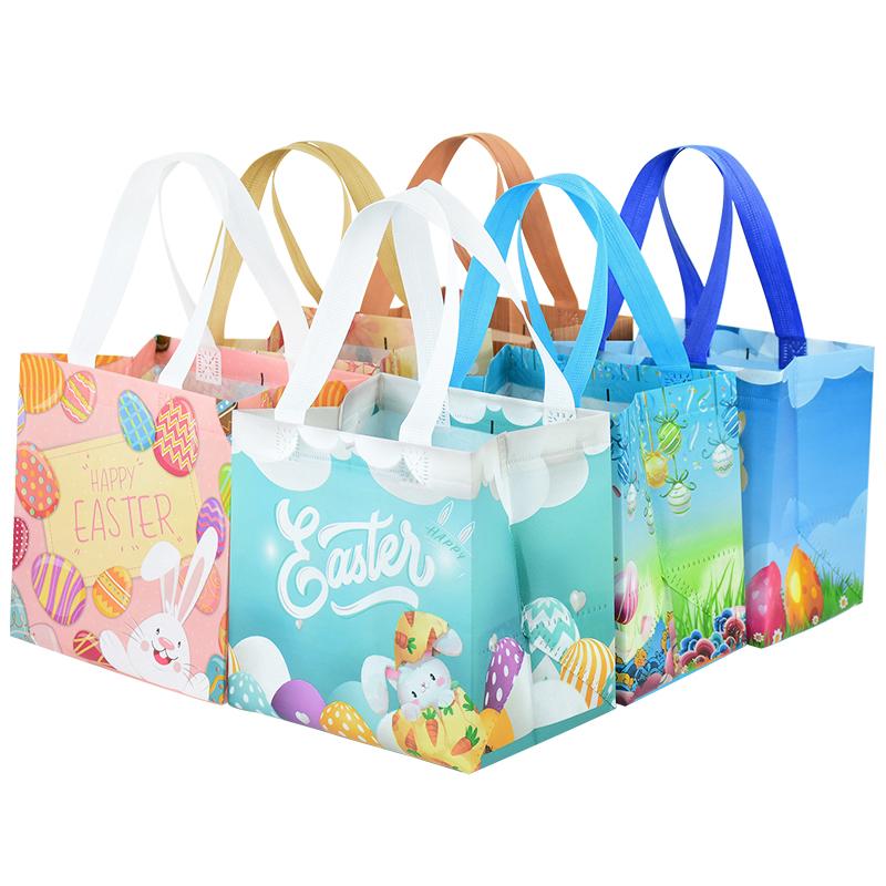 Easter Gift Bag Nonwoven Fabric Rabbit Bunny Cookies Candy Packaging Bag Kids Favors Happy Easter Party Decoration Supplies 2024