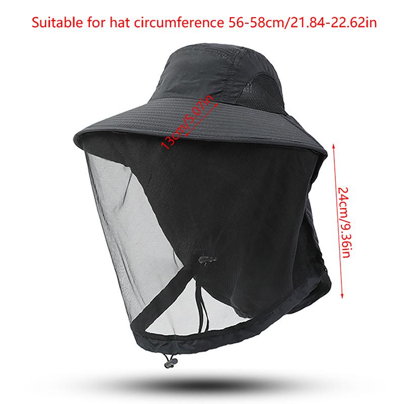 Outdoor Fishing Cap Anti Mosquito Insect Hat Fishing Hat Bug Mesh Head Net Face Protector Camping Hats Fishing Cap