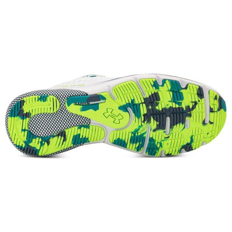 Under Armour HOVR Turbulence Marble Men Sneakers White Coastal-Teal Lime-Surge 3027028-100