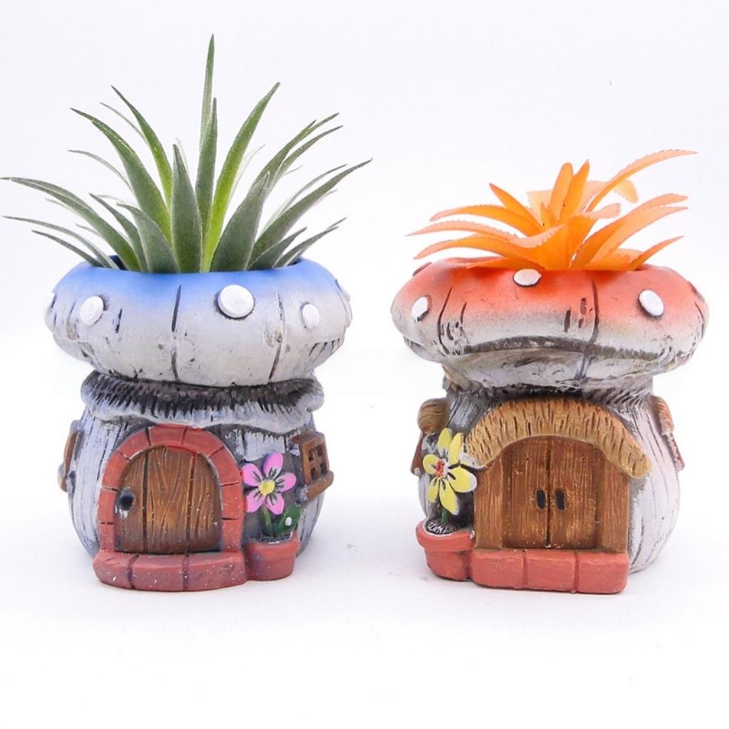 Original Mushroom Shape Cement Succulent Planter  Mini Garden for Office Desk Home Decor Balcony Creative Gift for Plant Lovers