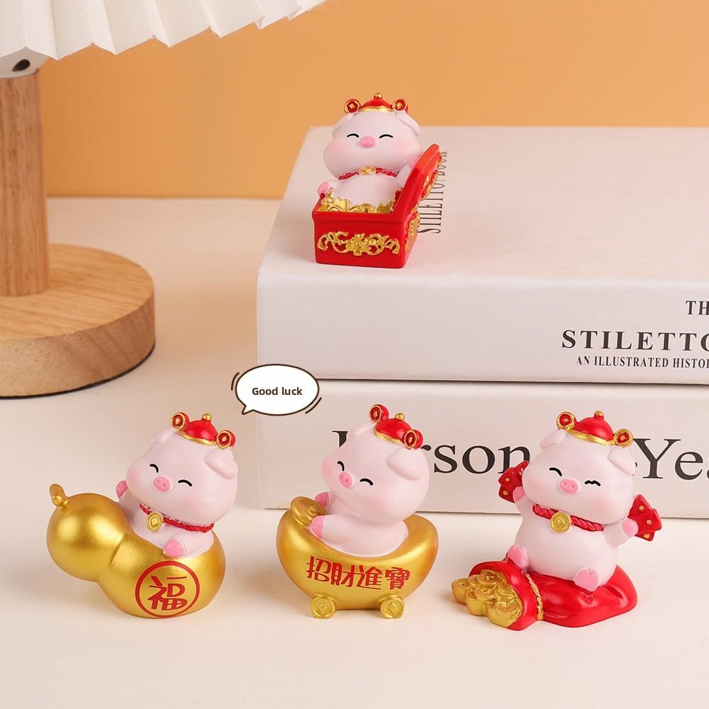 Zodiac Pig Creative Resin Figurine Decorative Gift For Celebrations And Festivals