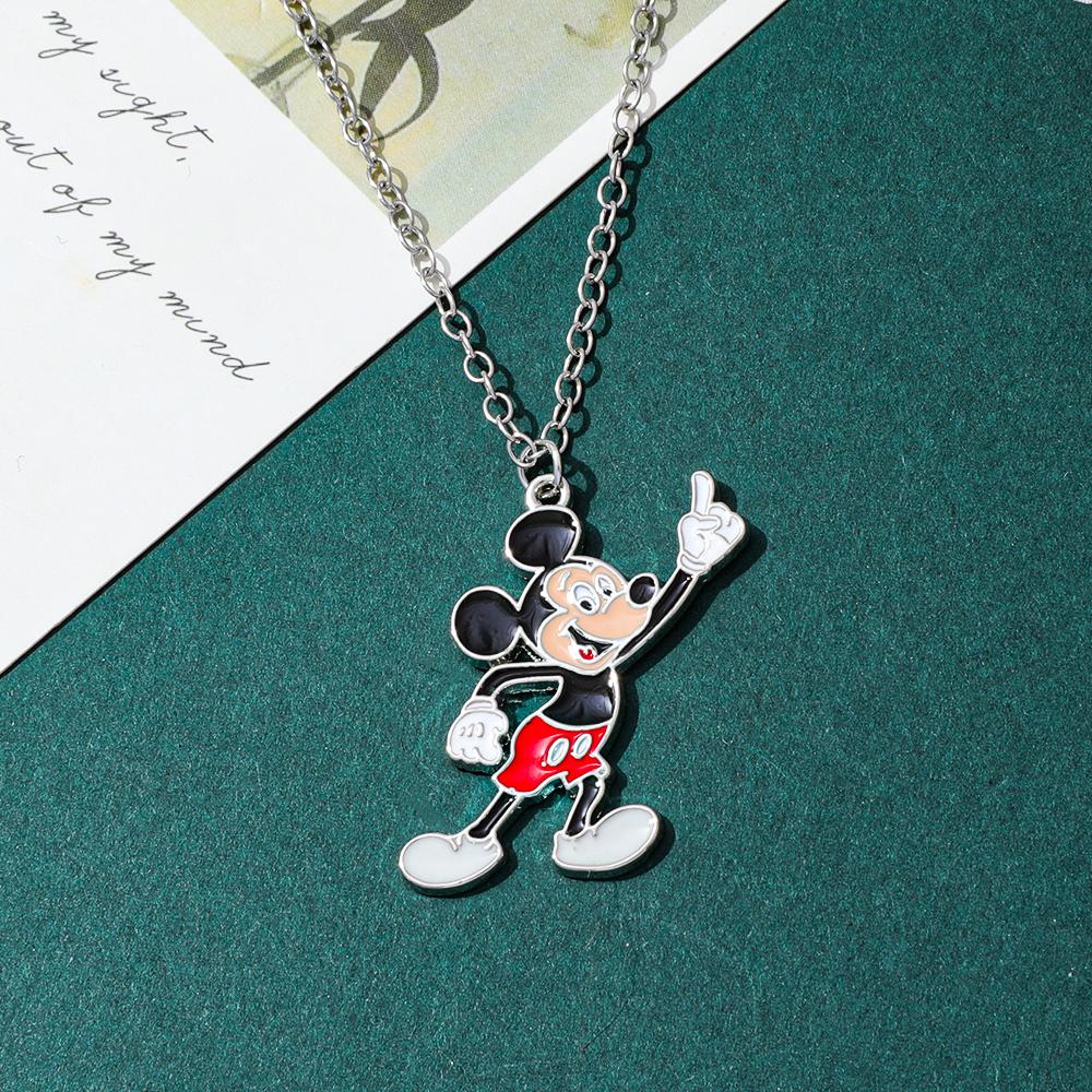 Minimalist Disney Jewelry - Mickey Mouse Enamel Charm Necklace for Daily Wear