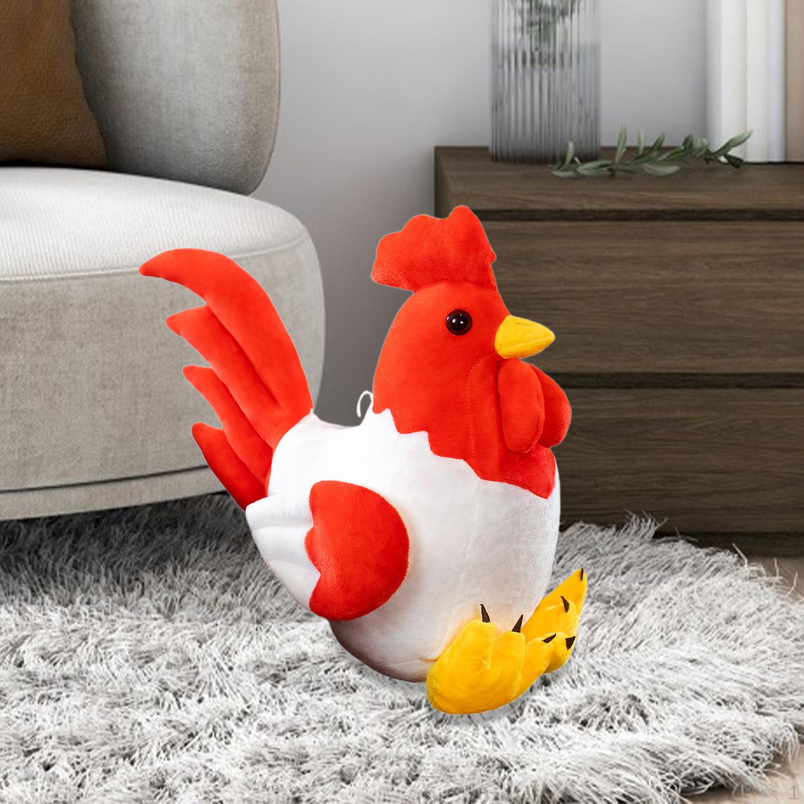 

Adorable Chicken Stuffed Doll for Kids, Home Decor and Gift Option Red and White