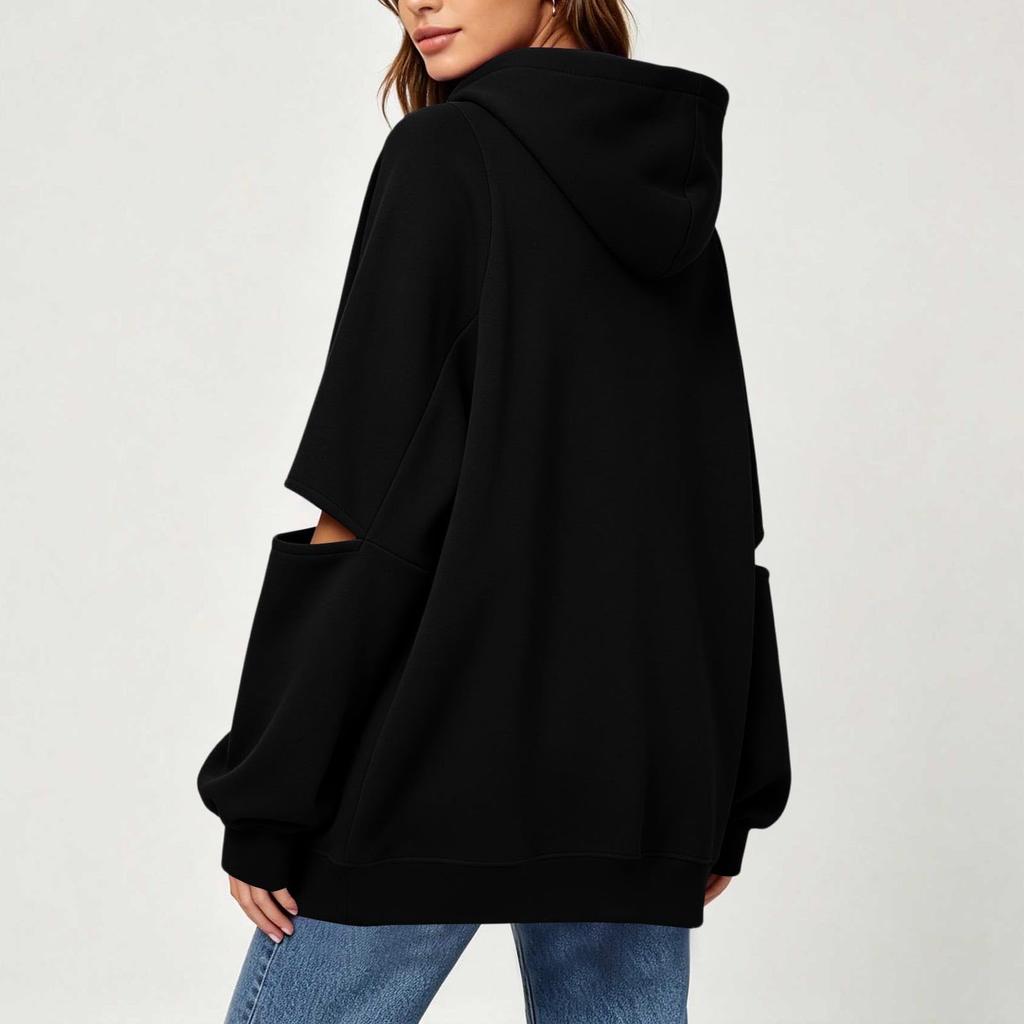 Women's Fashion Pullover Sweatshirt, Color Long Sleeve Neck Casual Top