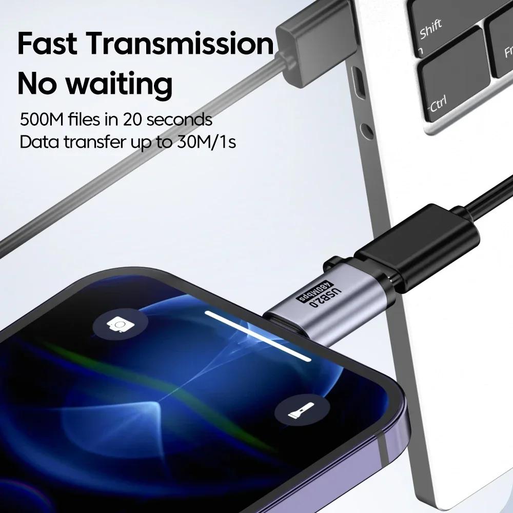 Micro USB To Type C Adapter Mini USB To USB C 480Mbps Fast Data Charging Connector USBC To Lightning Adapter for