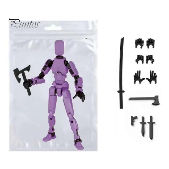 

3D-печатная многошарнирная подвижная кукольная модель, полностью собранная фигурка, манекен, робот, аниме-фигурки, игрушки-фиджет для мальчиков, коллекционеров, настольные украшения фиолетовый