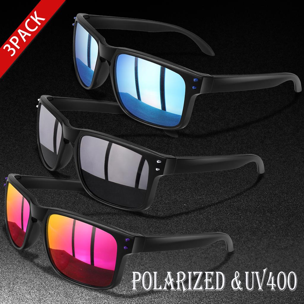 3 Pares Gafas de Sol Polarizadas UV400 Hombre Mujer Deportes Mtb Bicicleta Aire Libre Pesca Running Senderismo Ciclismo Gafas a Prueba de Viento