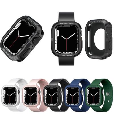 Compatible Silicone Protective Case for Apple Watch Series 1-6, 7, and SE - Anti-fall, Solid Color Design.
