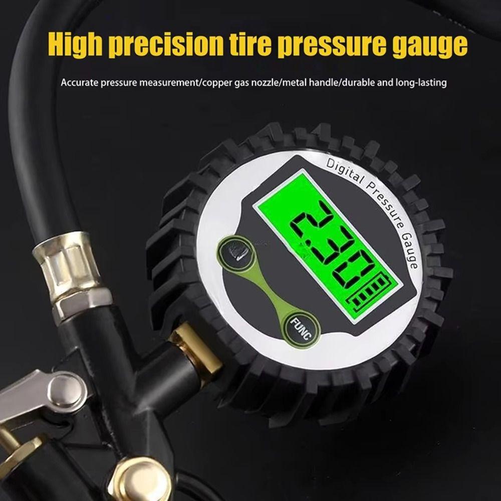 0-16Bar Tire Air Pressure Gauge 220PSI Digital Tire Inflation Adapter Motorcycle Tire Inflation