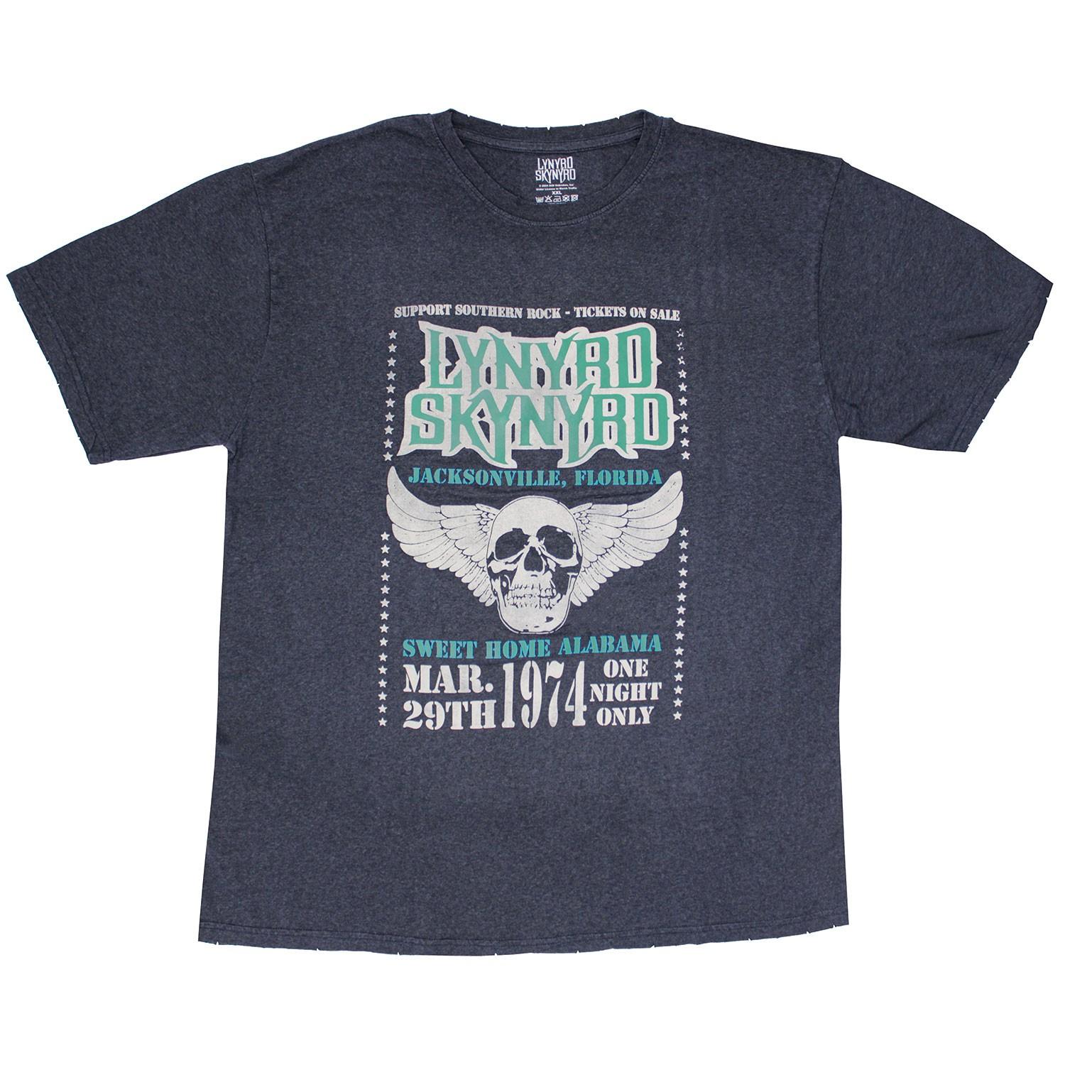 Men s Lynyrd Skynyrd Winged Skull T-shirt Small Black M