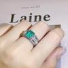 2025 European-American Exquisite Paraiba Princess Ring - Light Luxury Rectangular Design