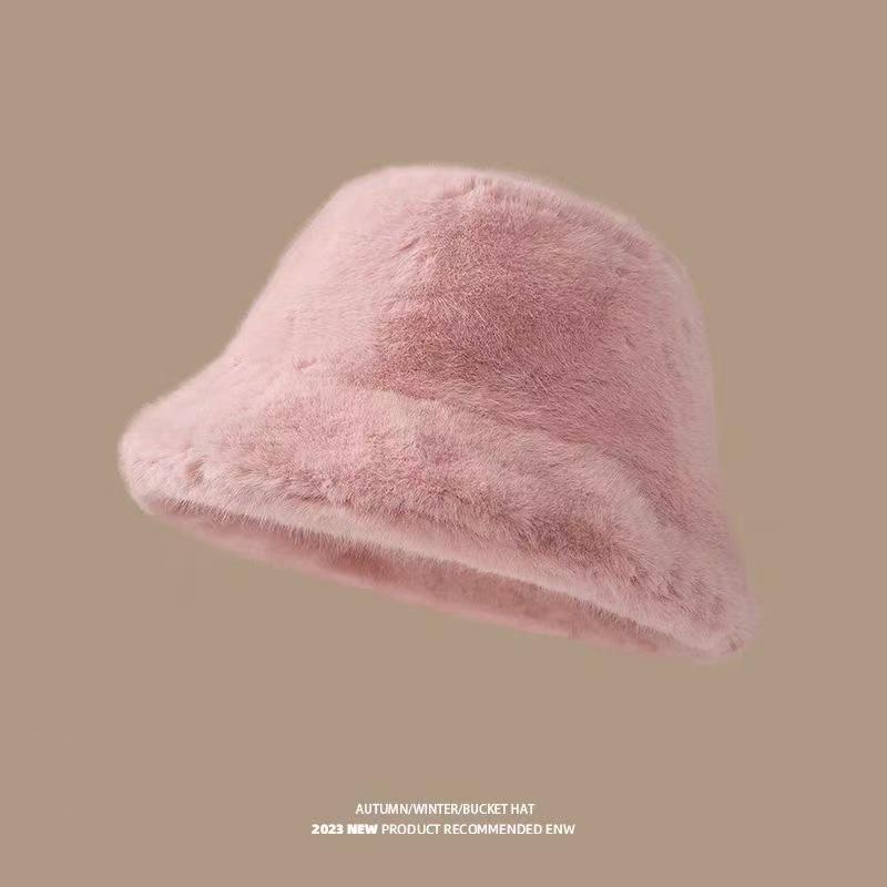 

Шапка из искусственного меха норки для женщин осенью и зимой, утолщенная и теплая рыбацкая шапка, шапка для бассейна, мягкая и пушистая защита для ушей и теплая шапка ONE SIZE розовый